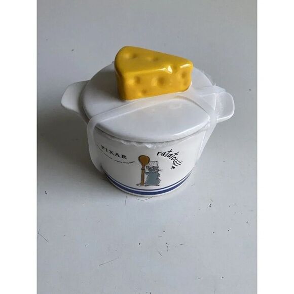 Rae Dunn Disney Ratatouille Remy Baking Dish With Cheese Wedge Lid Ceramic NEW - Picture 3 of 9